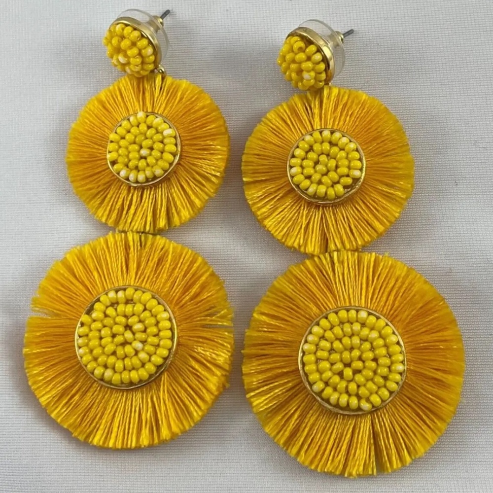 BaubleBar Yellow Fringe Drop Earrings